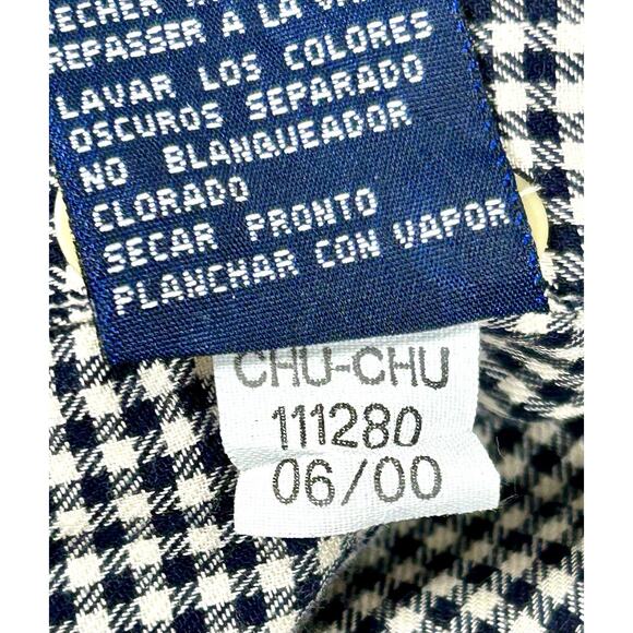 Vintage 2000 Tommy Hilfiger Gingham Button Down Shirt XXL Black & White Y2K - Picture 9 of 11